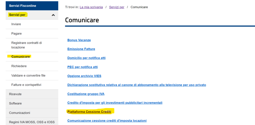 cessione credito imposta agenzia entrate cassetto fiscale piattaforma cessione crediti