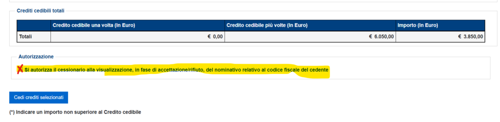 guida agenzia entrate cessione credito autorizza cessionario visionare crediti