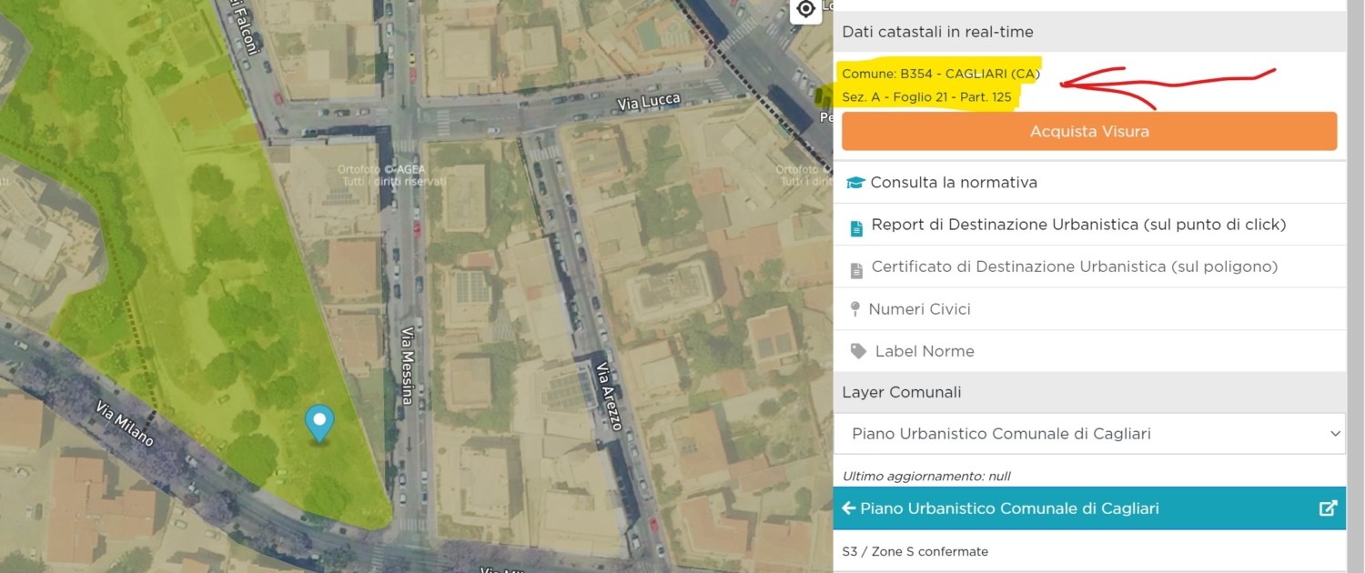 urbismap dati catastali online gratis visura fabbricato terreno - coordinate