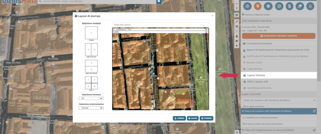 urbismap premium layout di stampa