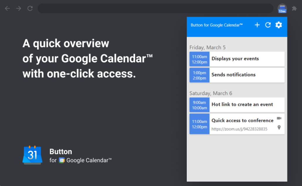 Le 5 migliori estensioni per Google Chrome (che non possono mancare nel tuo browser) 4 button for calendarr