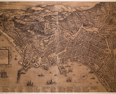 Stato Legittimo dell'Immobile e Foto Aeree - Étienne du pérac, pianta della città di napoli, 1566 (napoli, certosa di san martino